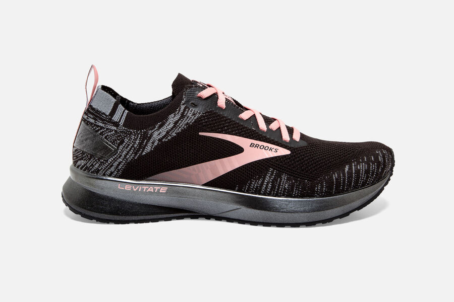 Brooks Levitate 4 Road Running Shoes - Womens - Black/Grey/Pink - GK7159634